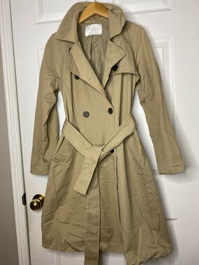 Everlane Tan Double-Breasted Trench Coat with Belt #9